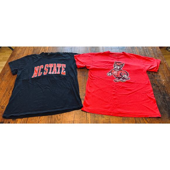 Two NC STATE WOLFPACK College NCAA Basketball Football T-Shirts Adults Large - Picture 10 of 10